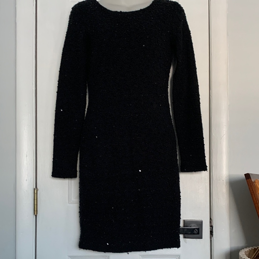 Jennifer Lopez Black Long Sleeve Dress